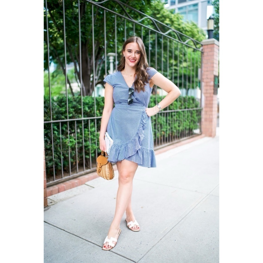 J. Crew Blue Ruffle Mini Dress